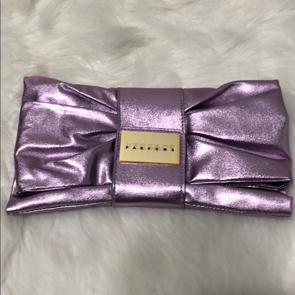 VERSACE Perfume Ultra Femme Metalic purple Clutch